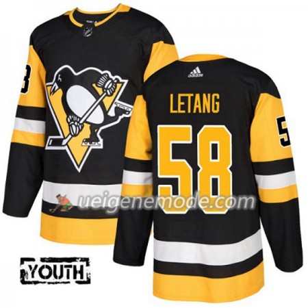 Kinder Eishockey Pittsburgh Penguins Trikot Kris Letang 58 Adidas 2017-2018 Schwarz Authentic